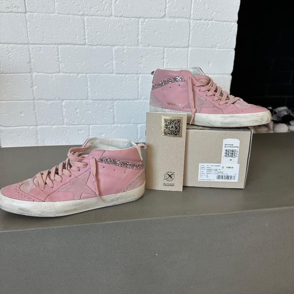 Golden Goose Private Edition Mid Star Leather Glitter. Size 38